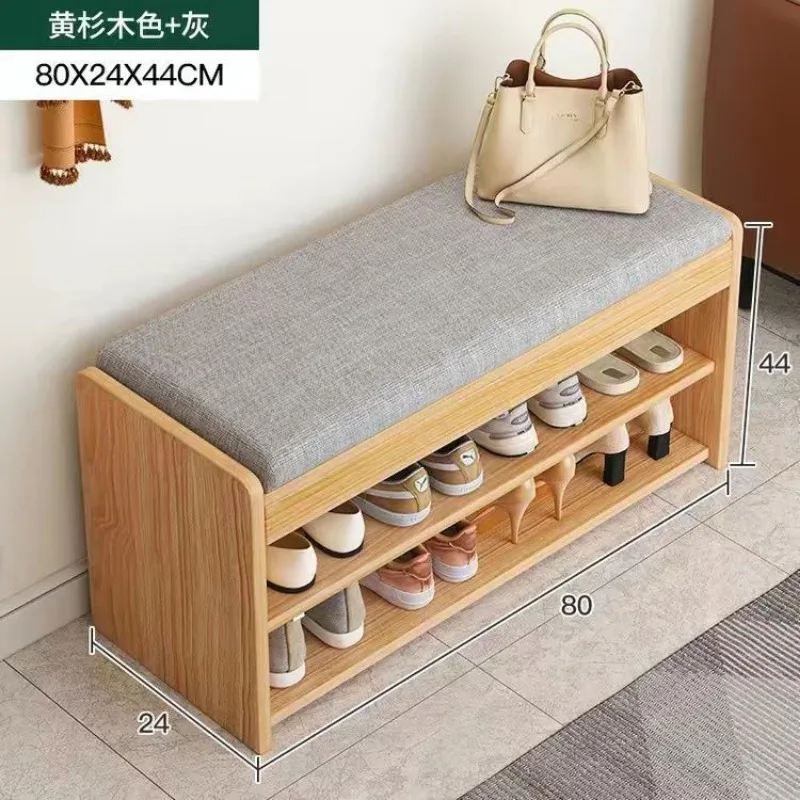 

Large shoe stool door can sit household stool storage two-in-one multi-functional Long shoe cabinet chair organizer