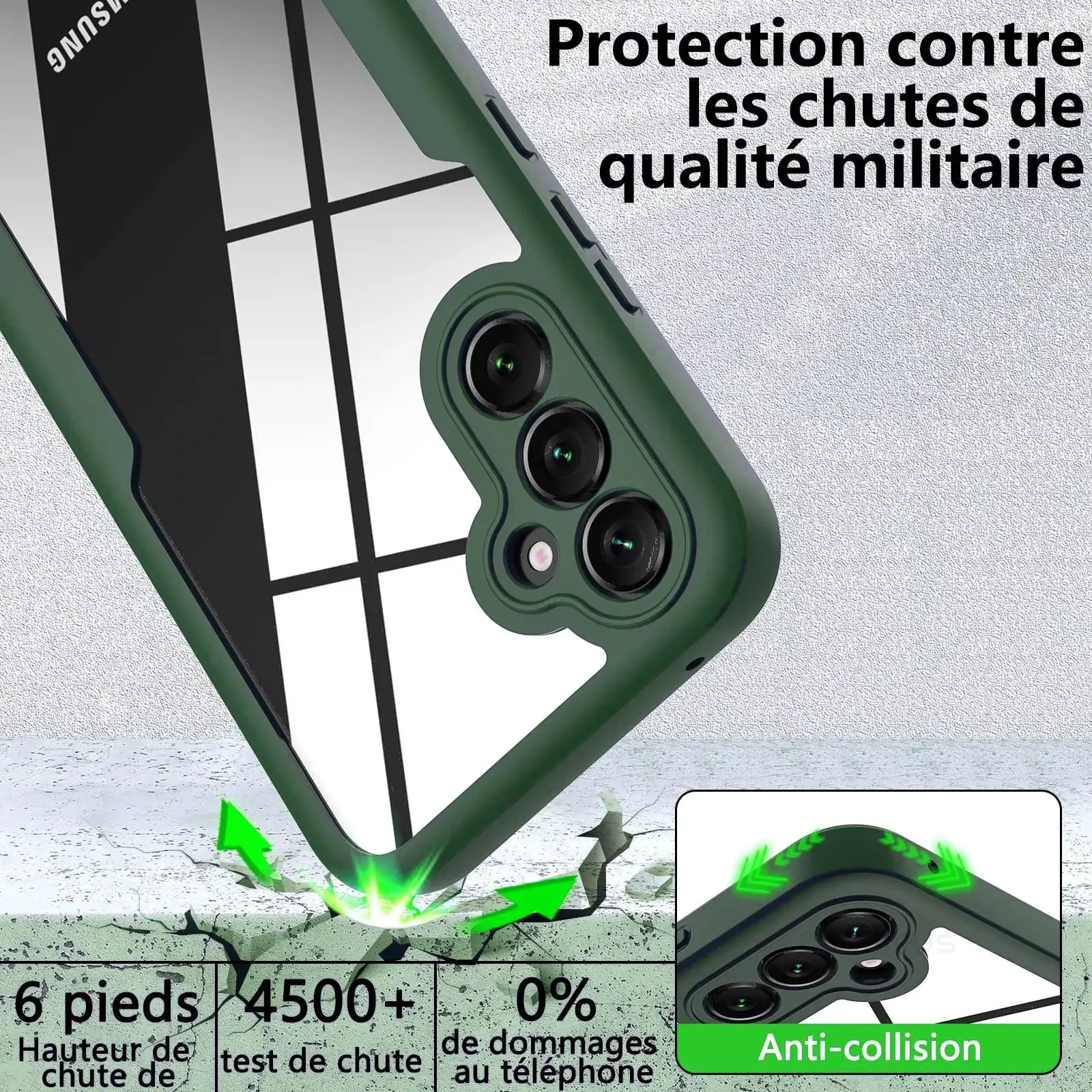 360-Grad-Ganzkörper-Displayschutz, transparente Hülle für Samsung A07 A17 A06 A16 A05S A15 A14 A26 A36 A56 A25 A55 A35 A54 stoßfest – Detail 4