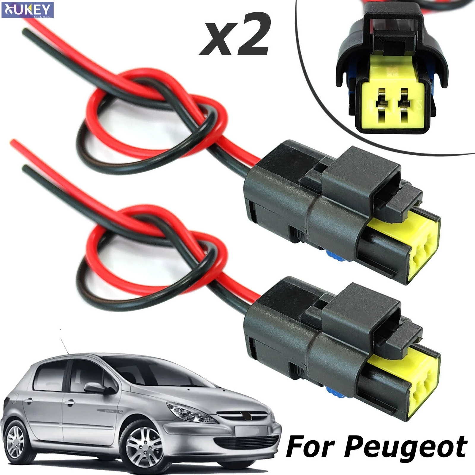 2x For Peugeot 206 207 208 307 308 407 508 CC SW 3008 4008 Expert Partner Engine Coolant Water Temperature Sensor Connector Plug