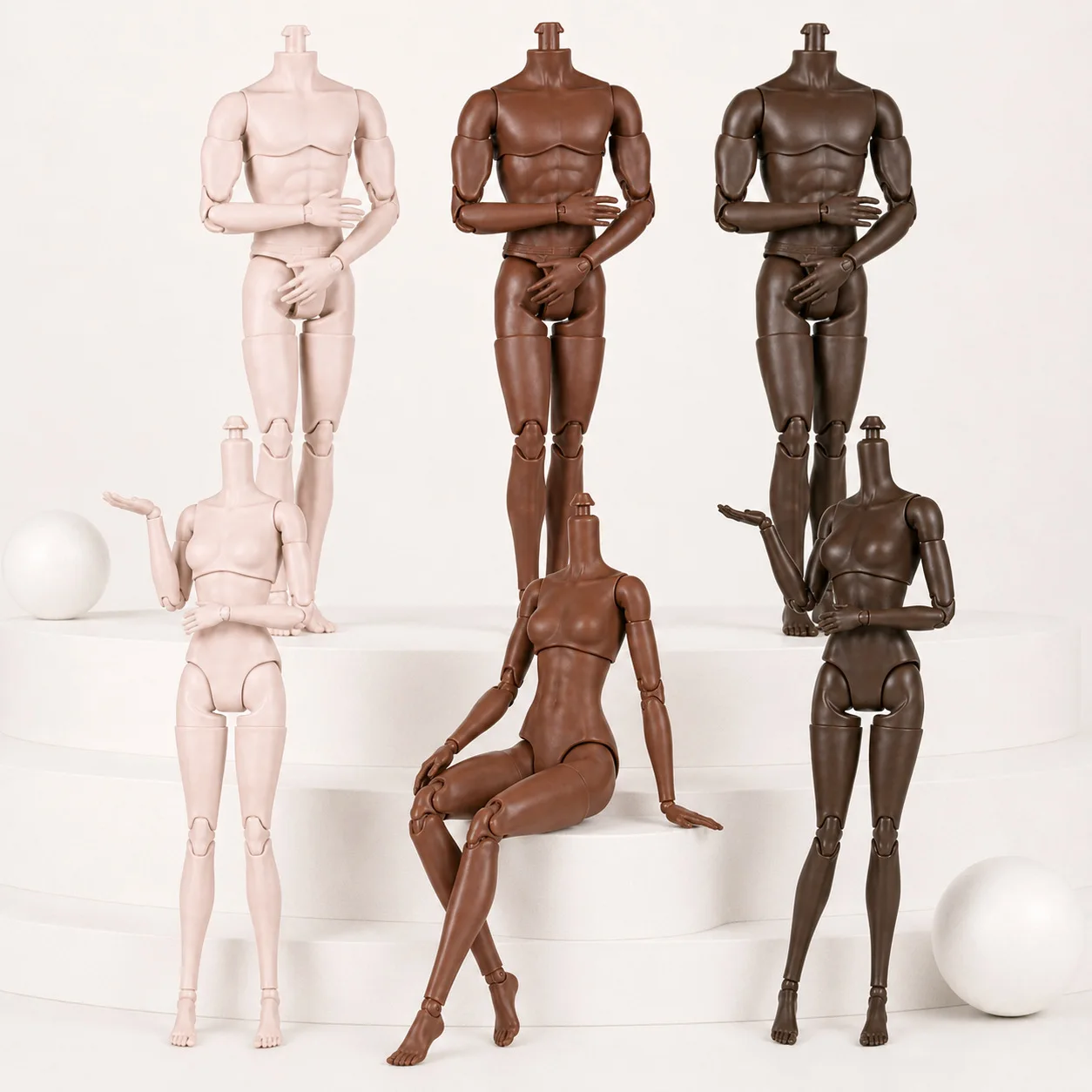 1/6 Gen 2 New Supermodel Body Parts Joints Movable Female Figure Multi-tone Skin Muscle Man KEN Model 27cm BJD Blank Doll Body