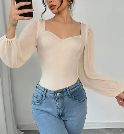 Sexy Long Sleeve V-Neck Jumpsuit for Women - usage example
