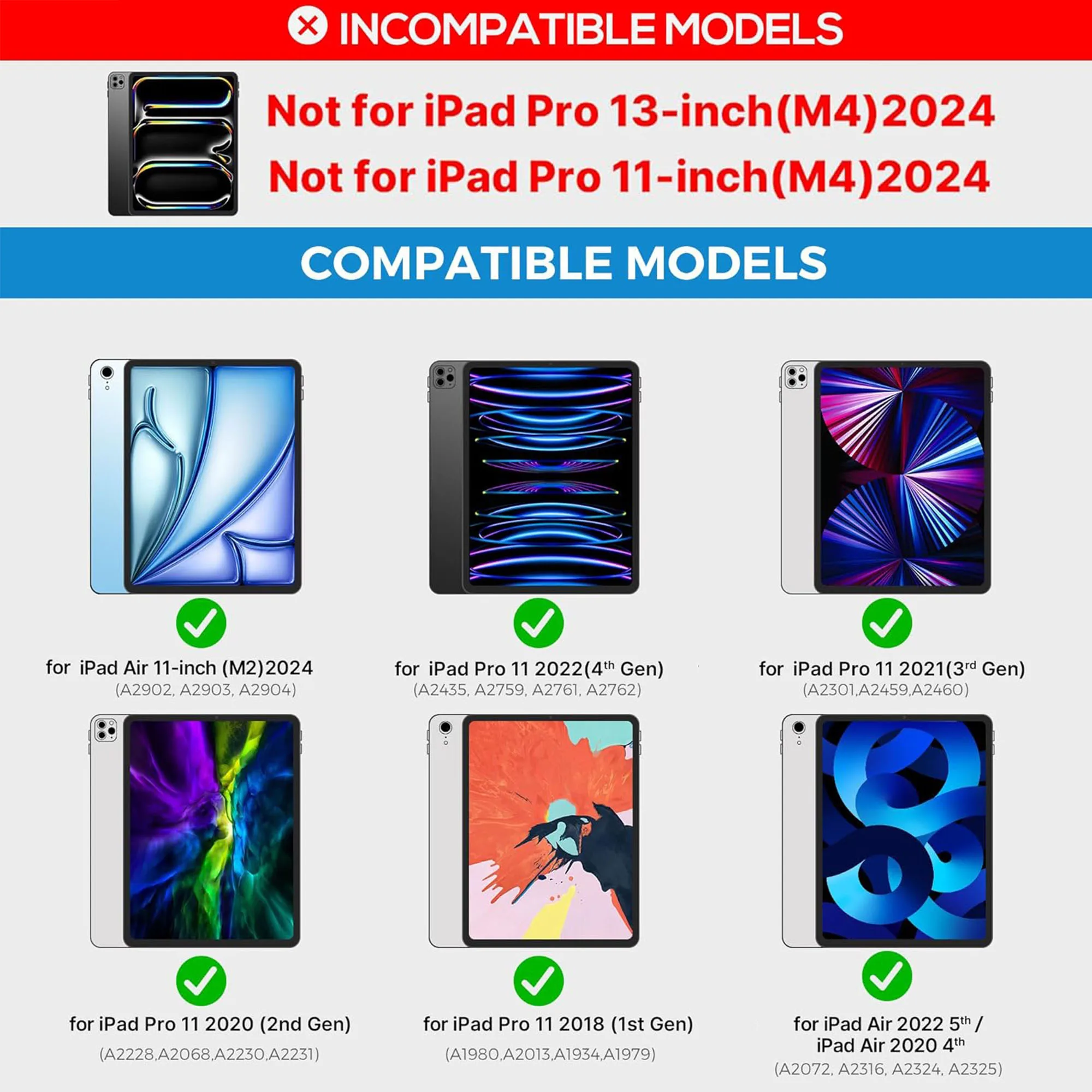 Touch Keyboard Case for iPad Air 11-inch (2024 M2) & iPad Pro 11(4th/3rd/2nd/1st Gen):Multi-Touch Trackpad & 7 Colors Backligh view 2
