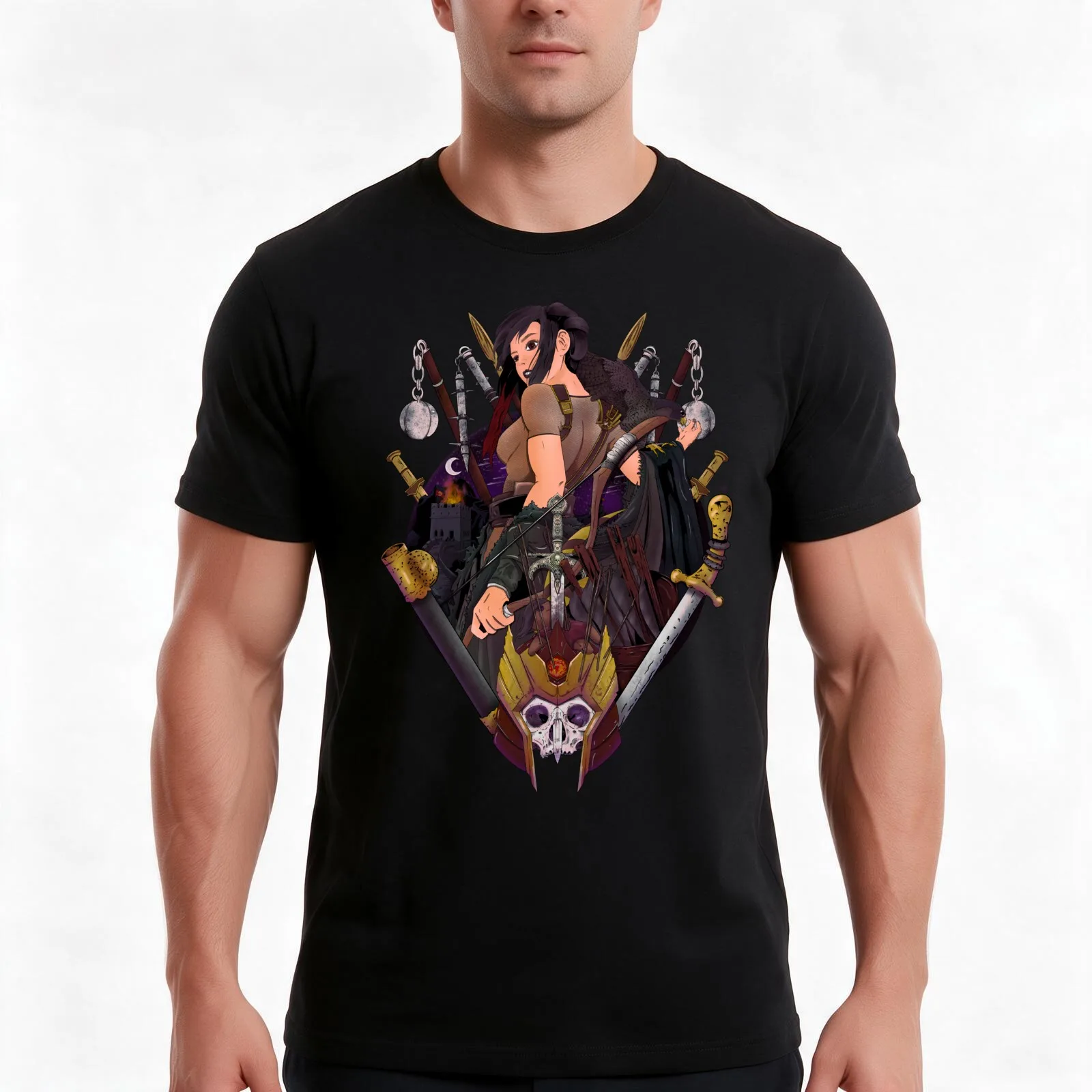 The Conqueror and The Falcon T-Shirt, Summer Casual Cotton Tee, Oversized Streetwear Tops, Vintage Graphic Print, 100% Cotton