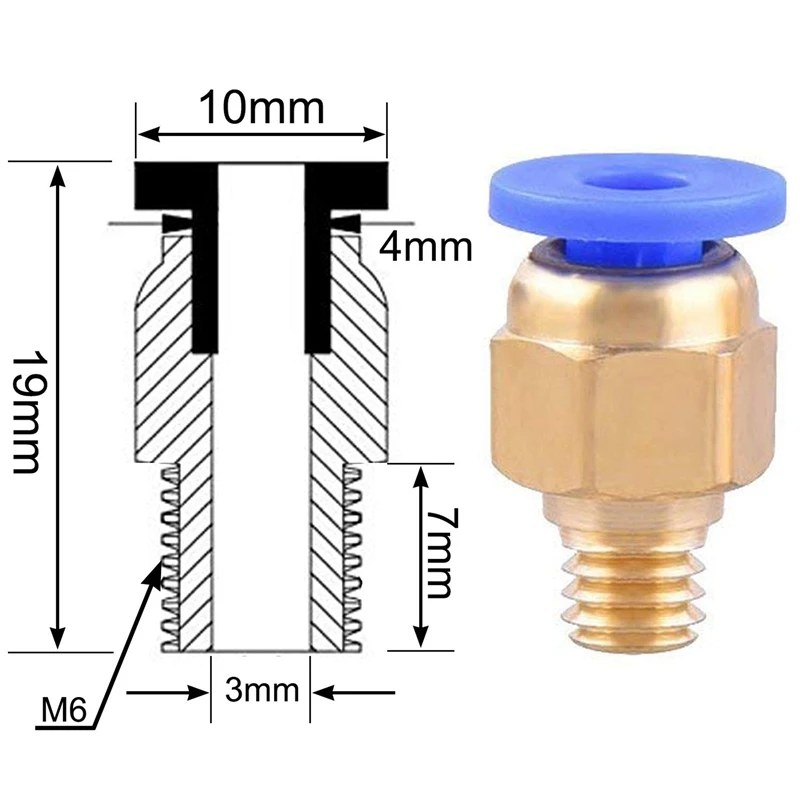 4M Bowden Tubing PTFE Tube With PC4-M6 And PC4-M10 Pneumatic Fittings PTFE Tube Cutter For 1.75Mm Filament 3D Printer