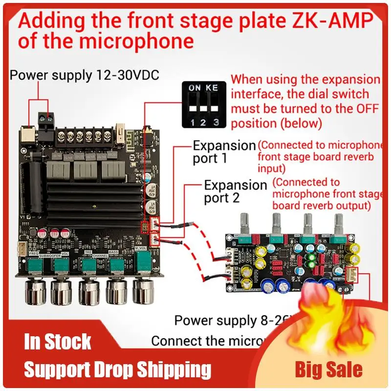 Top Deals ZK-ST21 Bluetooth Power Amplifier Board 2.1 Channel 2X100w+200W Subwoofer TPA3221 Digital Amplifier Module With Case R