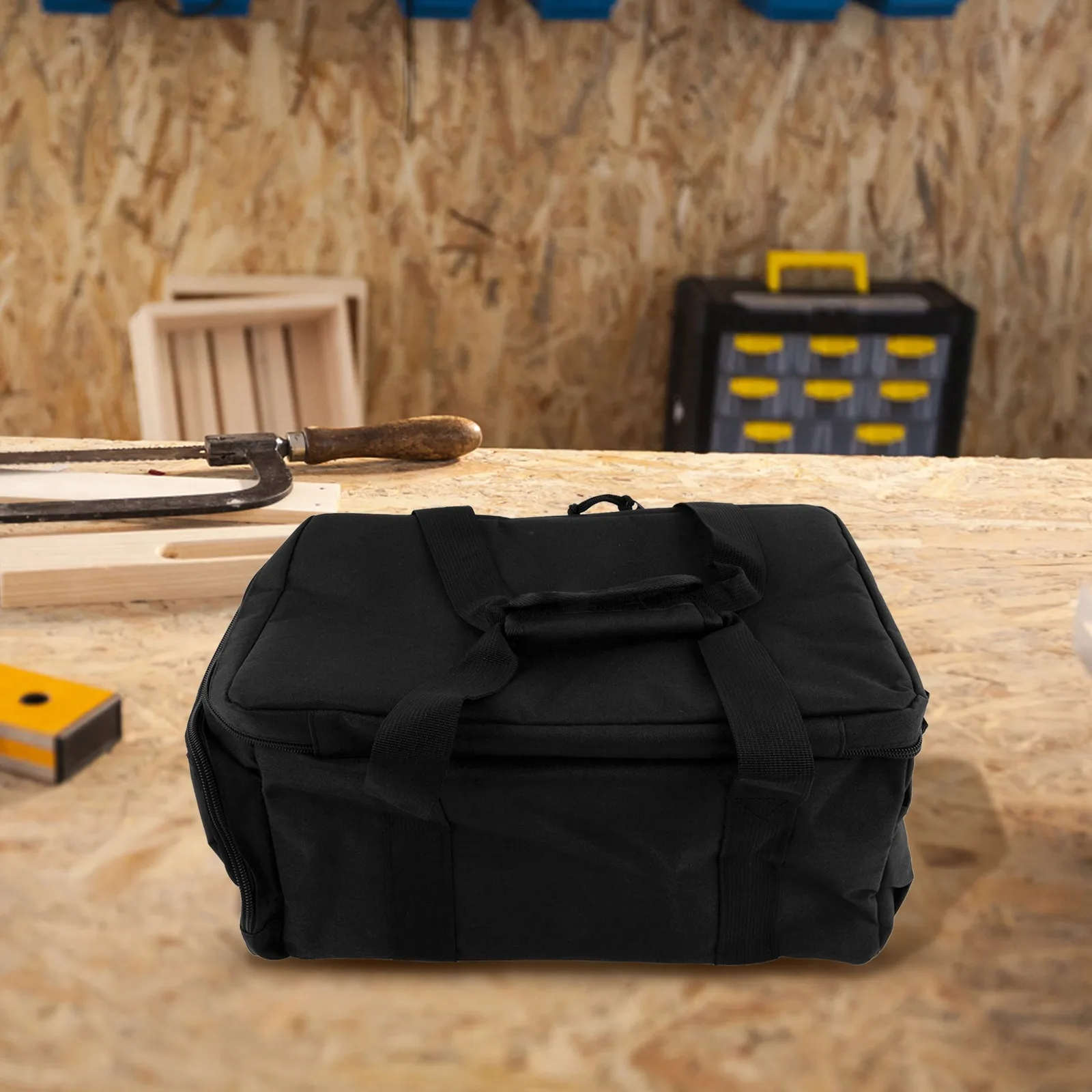 black-tool-bag-electrician-tool-organizer-padded-tool-bag-reinforced-seams-spacious-main-compartment-thick-padded-base