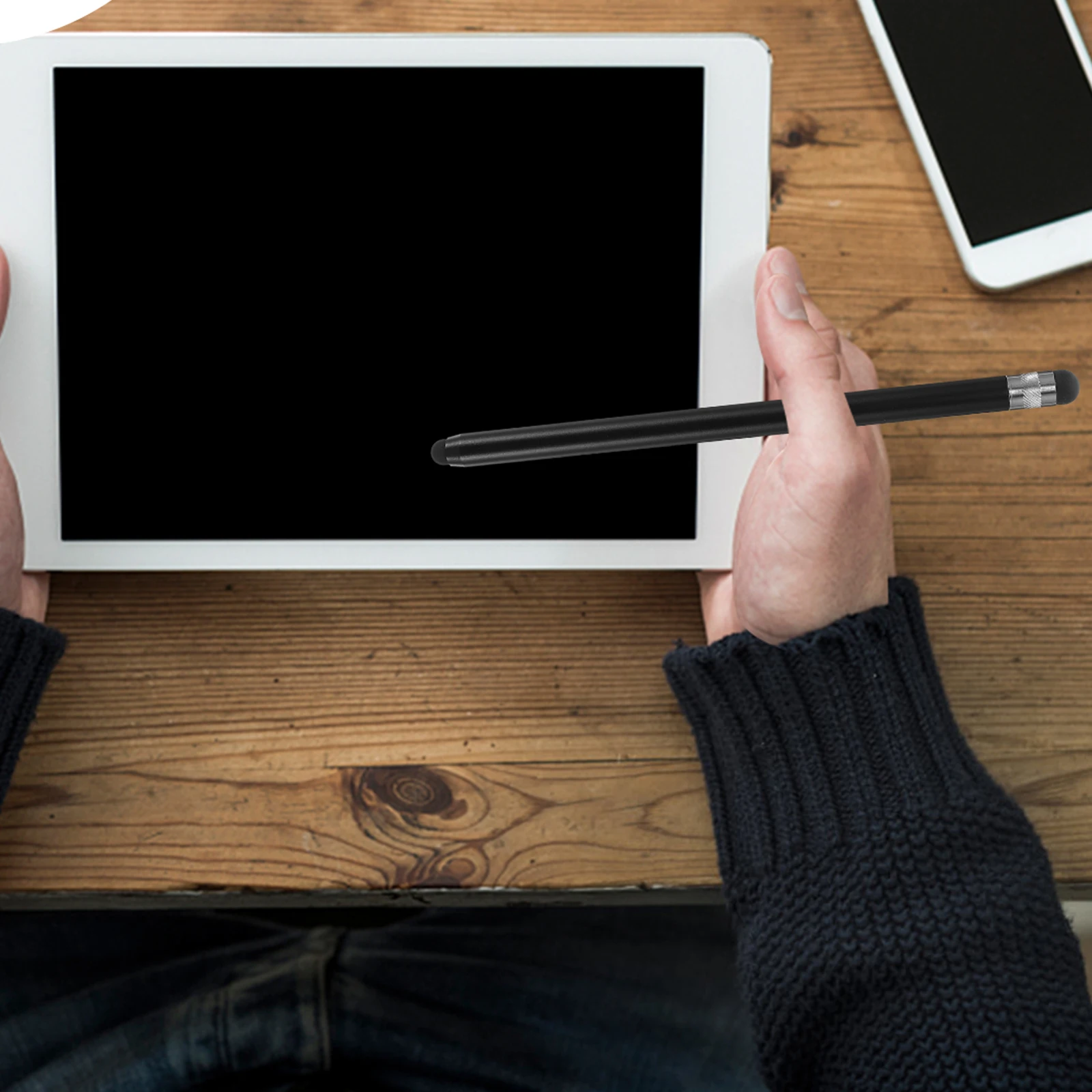 

Металлический стилус с двумя наконечниками для плавного письма, рисования на устройстве с сенсорным экраном, универсальный емкостный карандаш для мобильных устройств