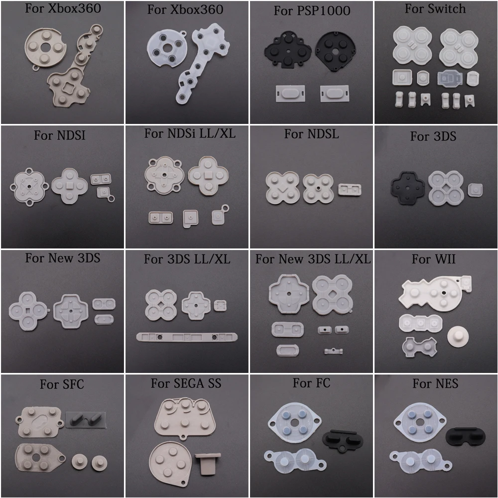 2Set Conductive Rubber Pad for GameBoy GBA GBC GBP AB D-pad Button Pad For SFC NDSI NGC NDSL N64 3DS Wii SAGE Controller Parts