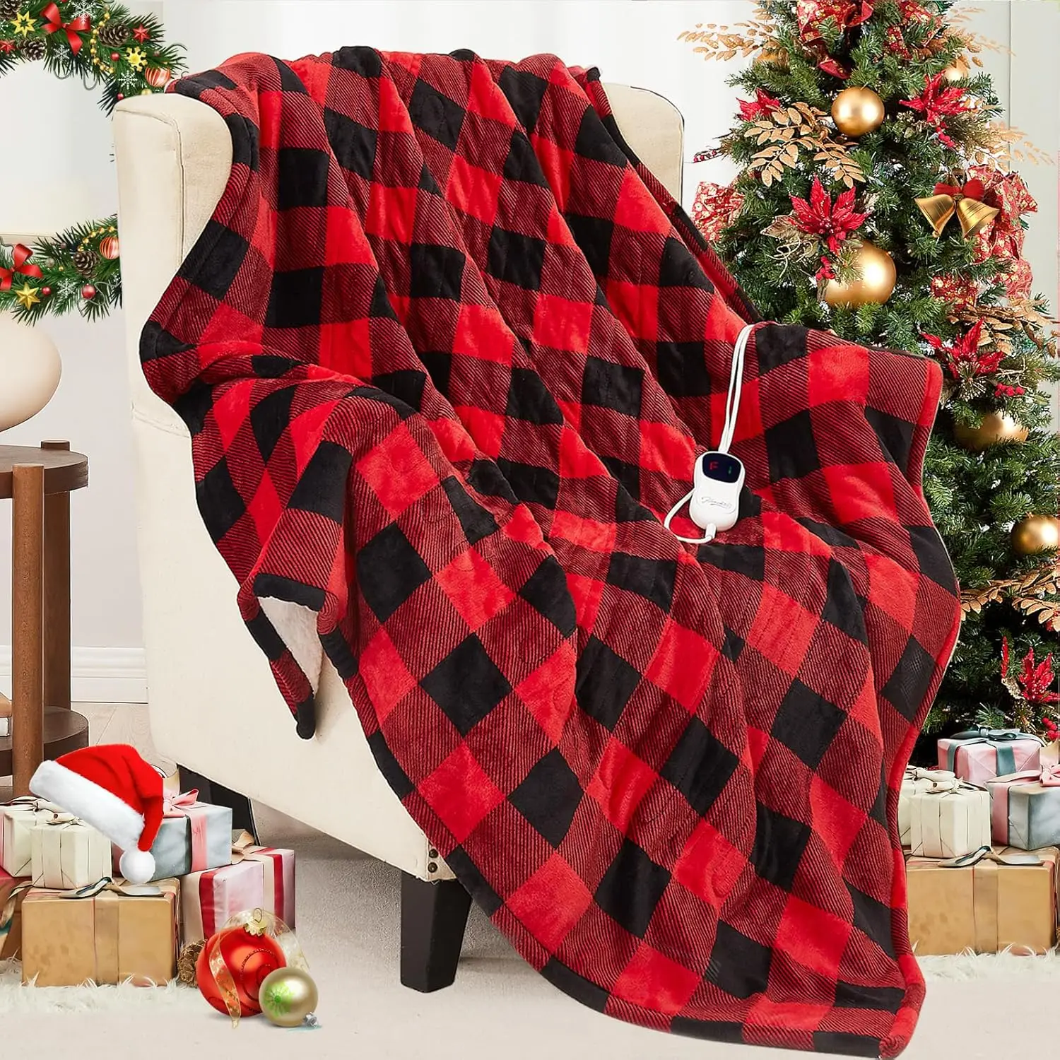 

Electric Heated Throw Blanket - 50x60 Ultra Soft Flannel, 10 Heat Levels, Auto Shut-Off & Overheat Protection