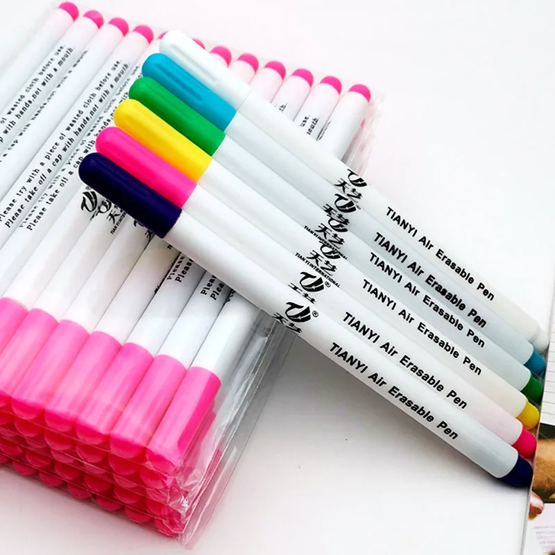 1-24Pcs Water Soluble Pens Set Cross Stitch Water Erasable Fabric Marking Pen DIY Fabric Marker Sewing Tools Cloth Accessories