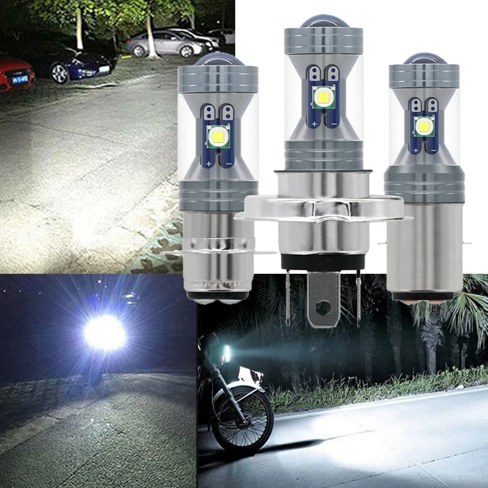 دراجة نارية LED الضباب الخفيف لمبة H4 P15D BA20D لمبة N3 السوبر مشرق الأبيض العلوي محرك مصباح العمل 360 ° تشعيع موتو يونيفرسال #1