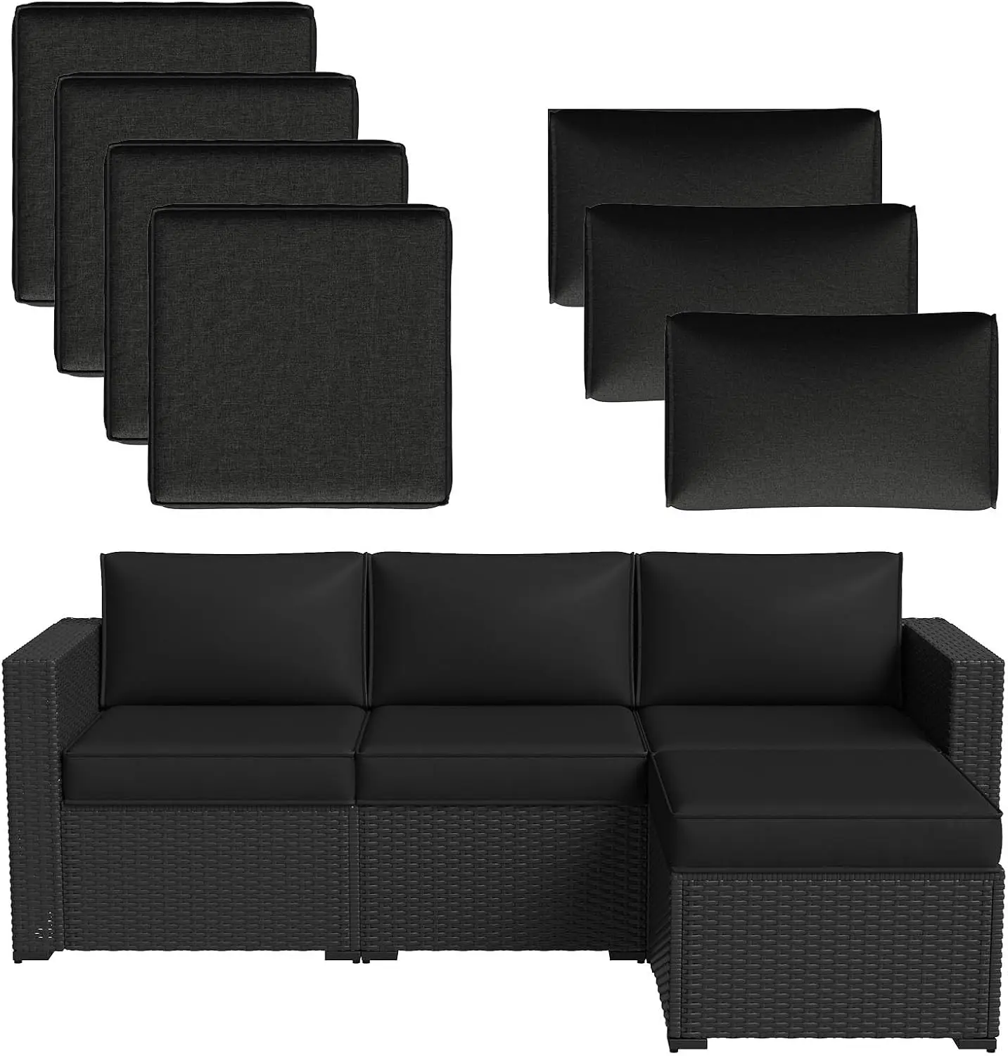 7-Piece Outdoor Patio Furniture Cushion Set for Chairs and Sofas – Weather-Resistant Comfort for Backyard, Deck, and Garden Use