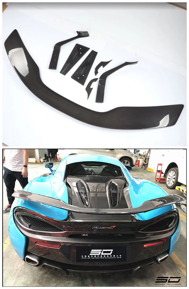 High Quality Real Carbon Fiber Spoiler For McLaren 570S 540C 570GT NOVITEC Style Wing Lip Spoilers