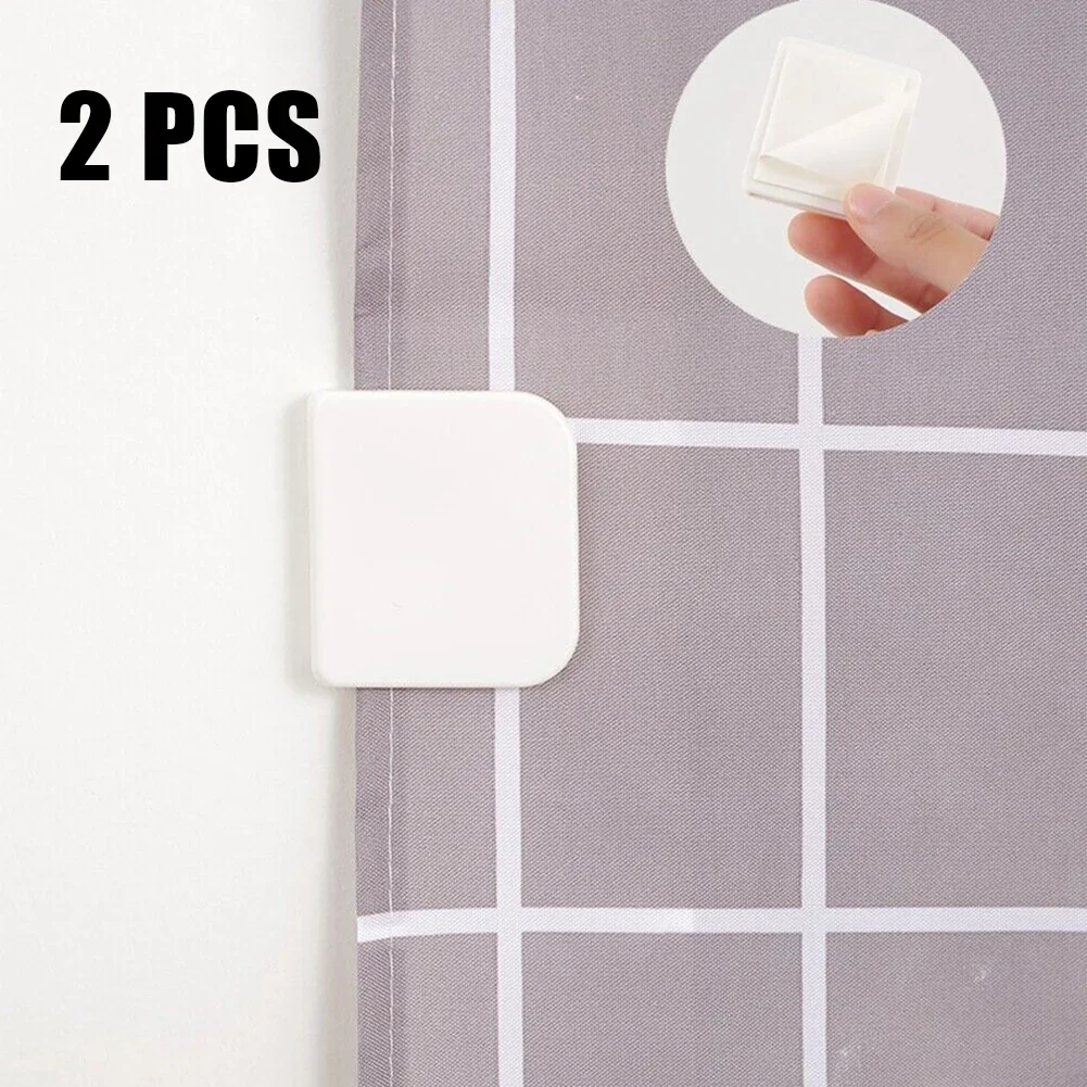 2pcs Shower Curtain Clips Anti Splash Clips Holder Hooks New ABS Viscose Curtain Fixing Clip For Bedroom Shower Curtain Hooks