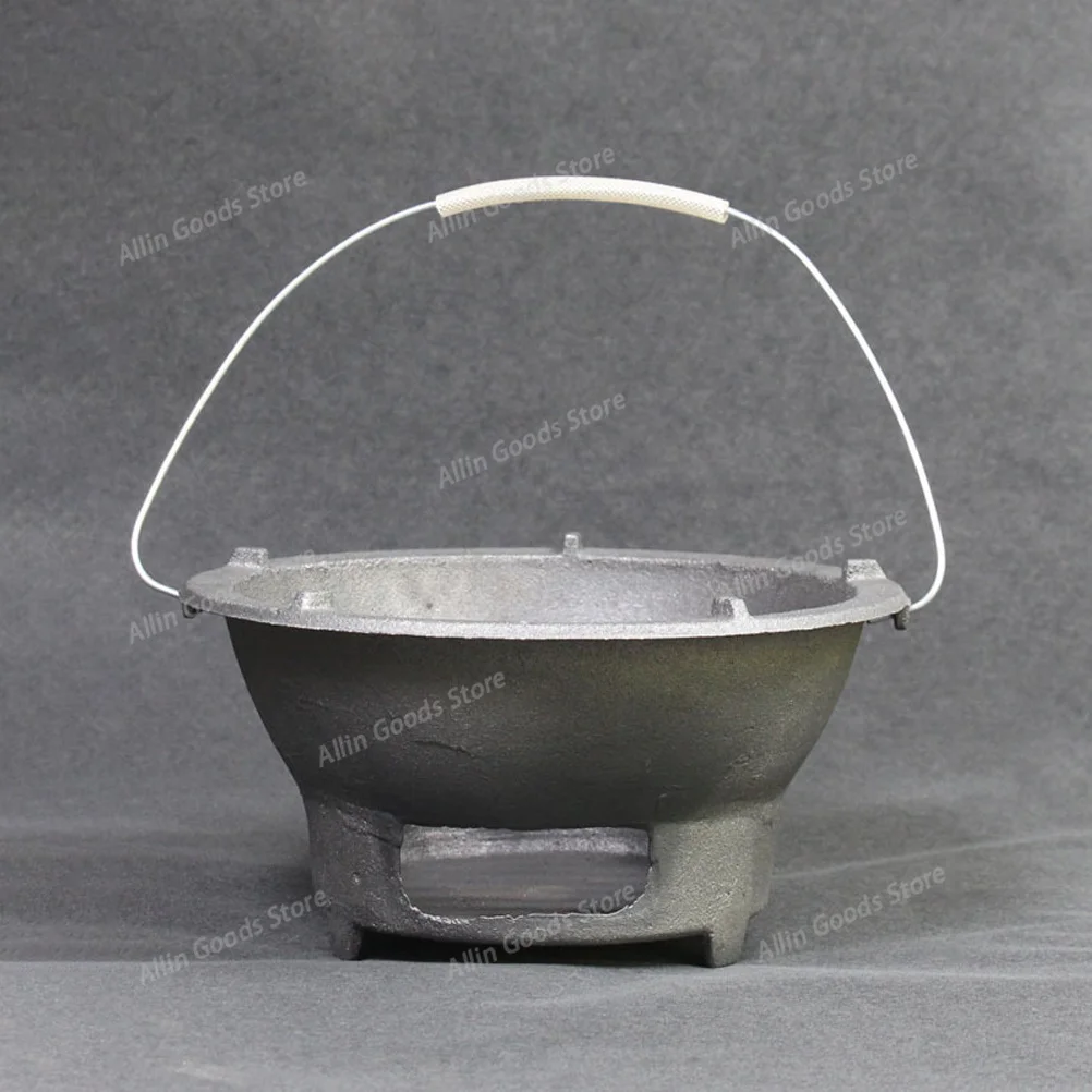 Premium Cast Iron Stove Multifunctional Charcoal BBQ Grill Portable Outdoor Cooking Tool Reusable Fire Pit For Barbecue