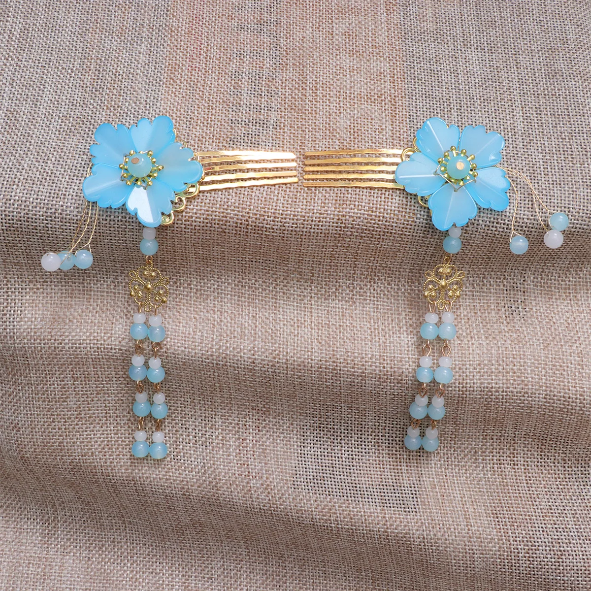 

2 Pcs Headgear Hanfu Headdress Hairpin Miss Clips Chinese Festival Hairpins