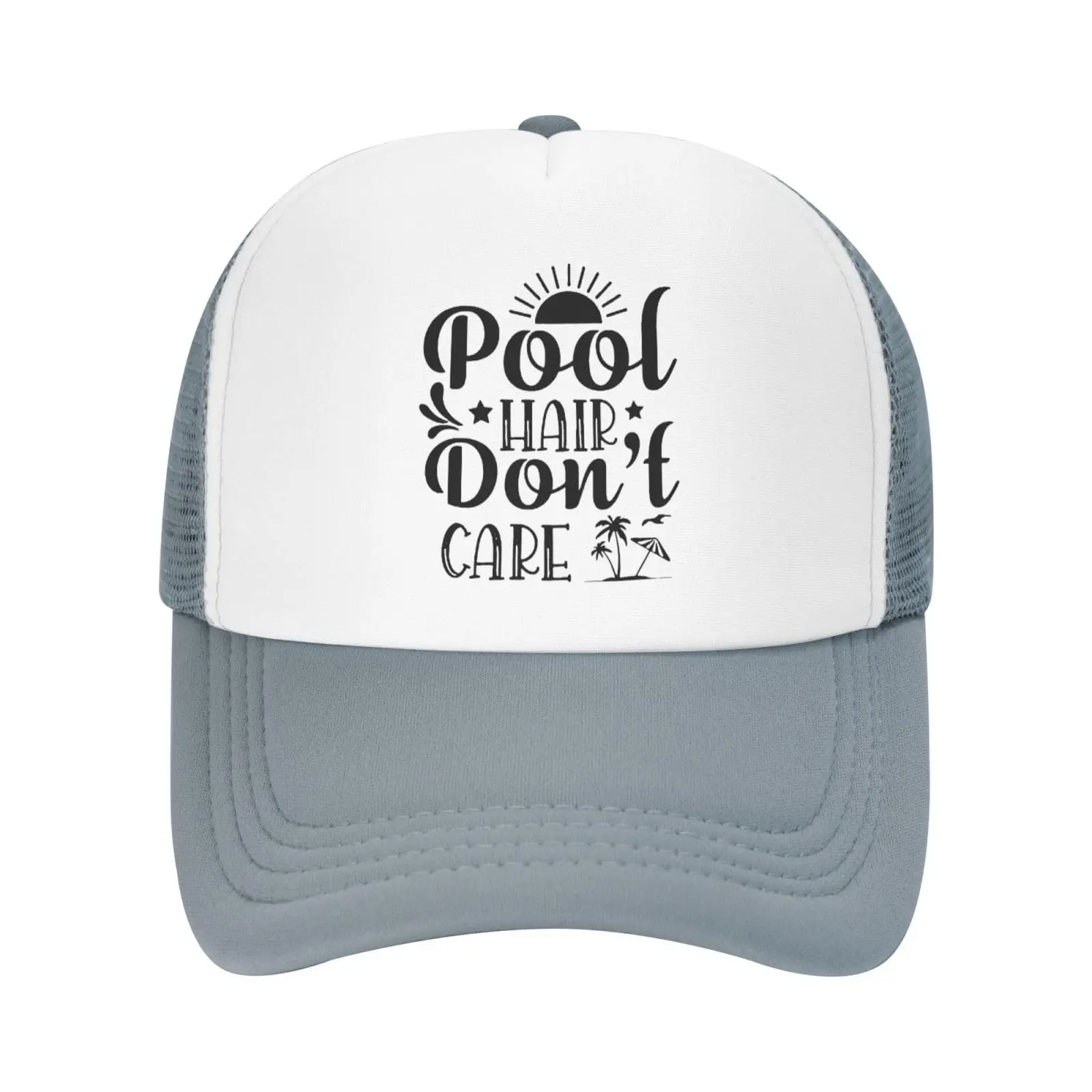 Pool Hair Don’t Care Adjustable Baseball Hat Outdoor Uv Protection Cap