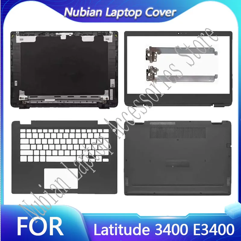

New For Latitude 3400 E3400 LCD Screen Back Cover Front Bezel Palmrest Lower Bottom Case Hinges 0H02YK 0NFPP9 Black