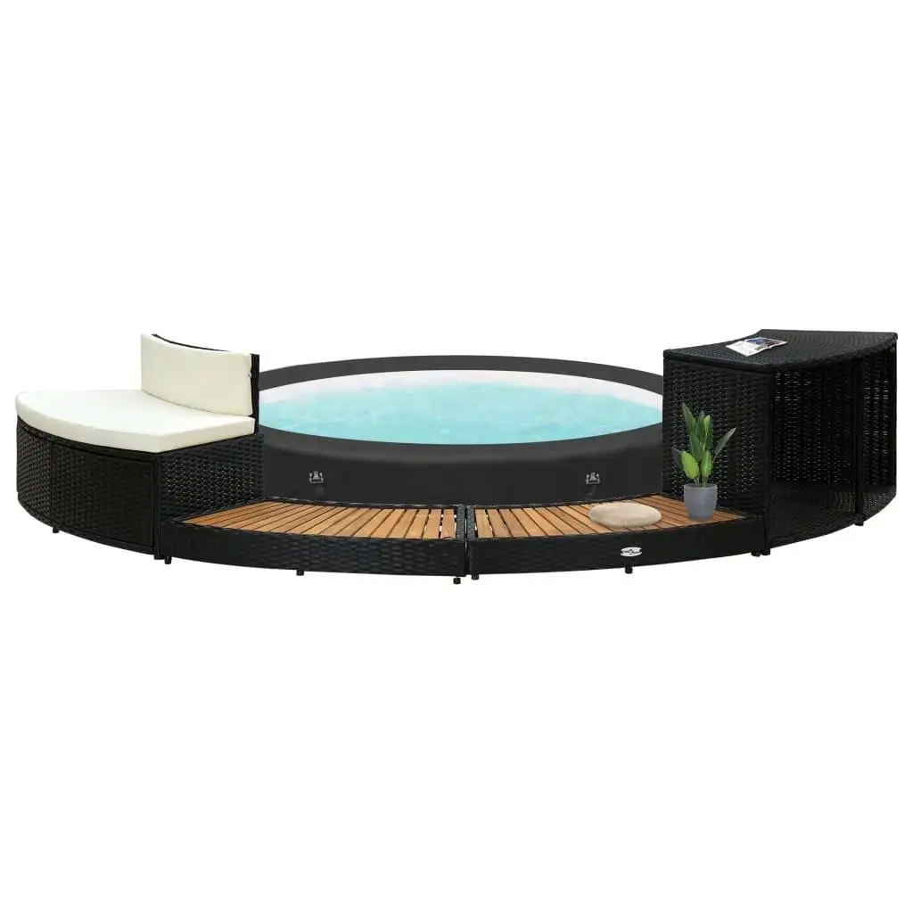 

Spa Surround Black Natural Wood Decorative Screen for Indoor Outdoor Use Stylish Room Divider