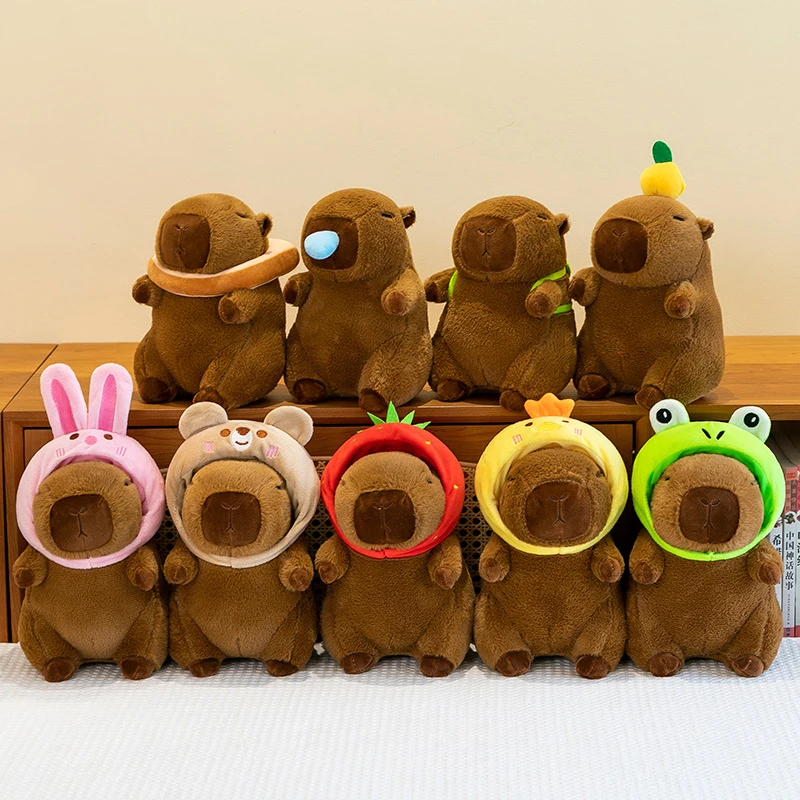 25cm Series Capybara Plush Simulation Capibara Anime Fluffty Toy Cute Doll Stuffed Animals Soft Doll Plush Christmas Gifts