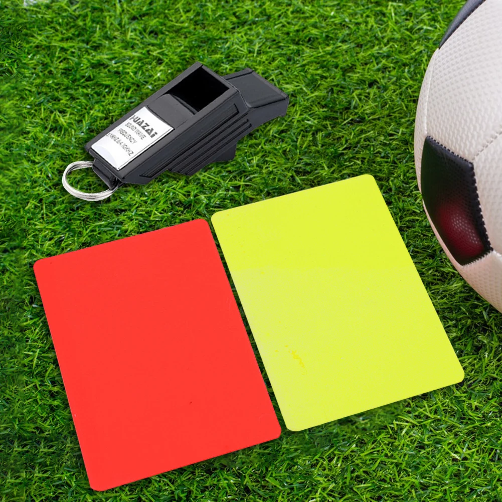 ชุดการ์ดผู้ตัดสินฟุตบอล นกหวีดฟุตบอล การ์ดสีแดงและสีเหลือง การ์ดเตือนผู้ตัดสินแบบพกพา มัลติฟังก์ชั่น ABS สำหรับกีฬาฟุตบอล