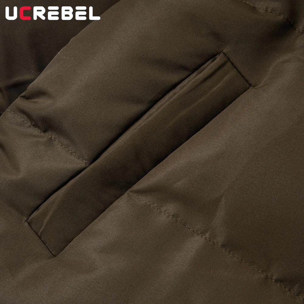 سترة مبطنة مطبوعة بنمط فير آيل للرجال شتوية سميكة ملابس خروج فضفاضة بأكمام طويلة وياقة من الفرو وقلنسوة سترة مبطنة للرجال