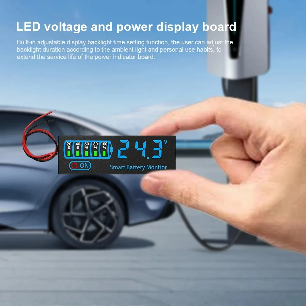 DC 7-55V LED Voltage and Battery Capacity Display Board Low Voltage Alarm Power Failure Memory Function Battery Charge Indicator image 5
