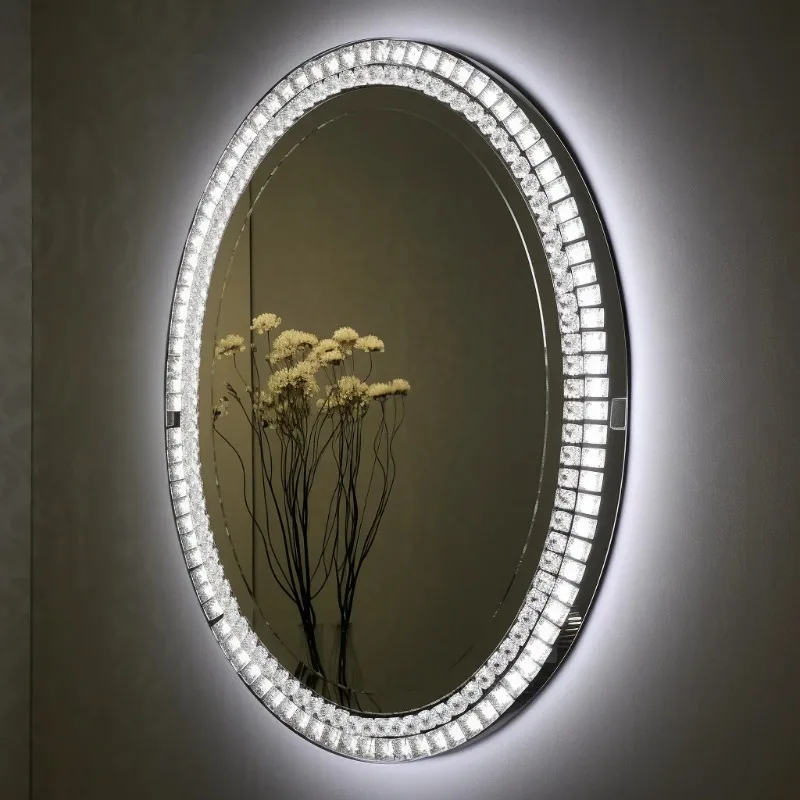 Touch Screen Crystal Clear Lighted Makeup Mirror Wall Mounting Bathroom Led Mirror with Light