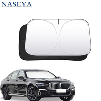 For BMW 7 Series F01 F02 740 750 760 2009-2015 Front Window Sun Visor Blocks UV Car Sunshade Protector Sun Shade Cover Foldable