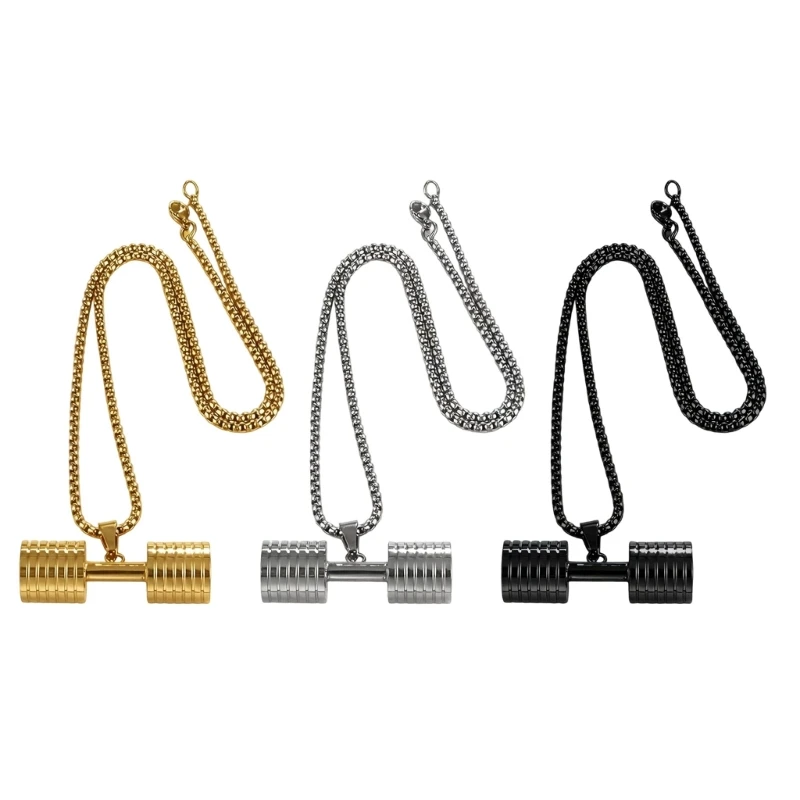 HXBF Dumbbell Chain Necklace For Those Who Embracing Life
