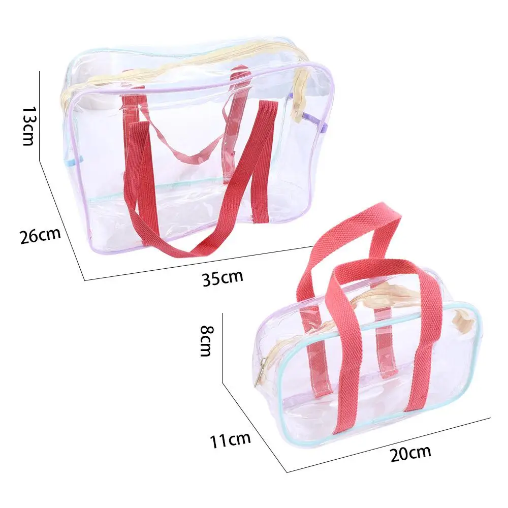 Travel Organizer Large Capacity Cosmetic Case Waterproof Beach Bag Waterproof Storage Bag PVC Tote Bag Transparent Makeup Bag