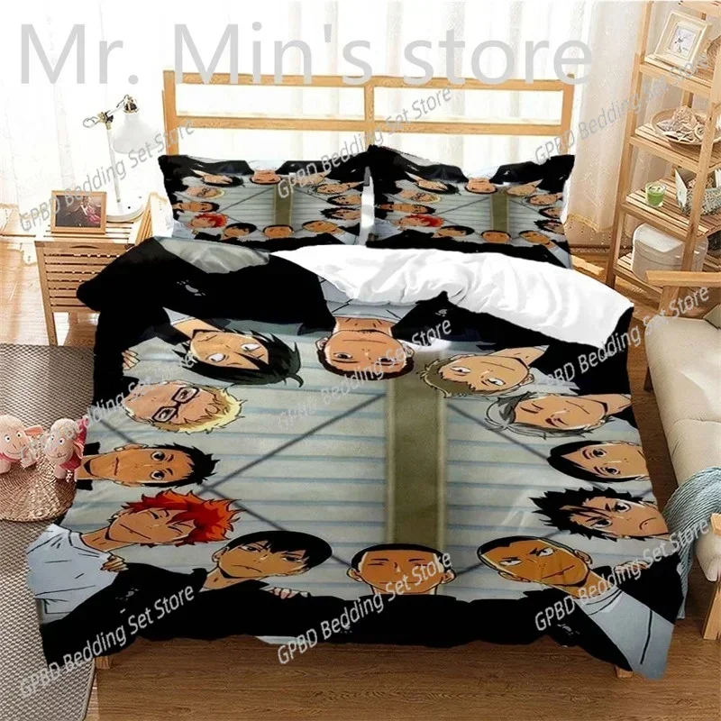 

3d Print Volleyball Anime Haikyu 3D Bedding Set Duvet Cover Pillowcases Single Twin Full Queen King Size Home Decor Quilt Boys G