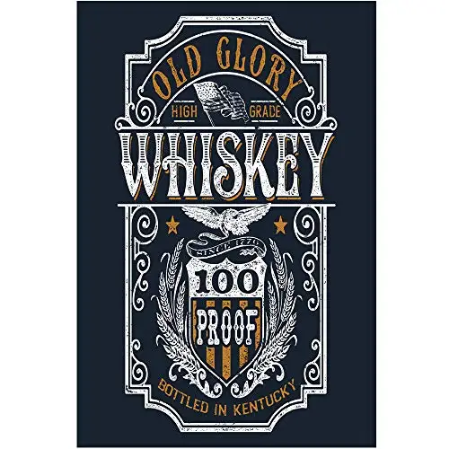 

Original Retro Design Old Glory Whiskey Tin Metal Signs Wall Art | Thick Tinplate Print Poster Wall Decoration for Bar