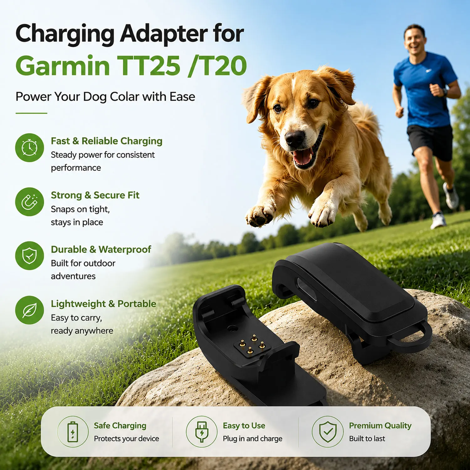 Зарядное устройство для Garmin TT25 T20 - адаптер питания для ошейника для собак, зарядный кабель, поддерживает кабель USB-C