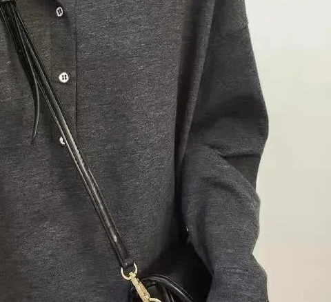 Abito con cappuccio a linea A Minigonna a maniche lunghe Abito t-shirt casual comodo con stampa a squame di pesce in puro colore