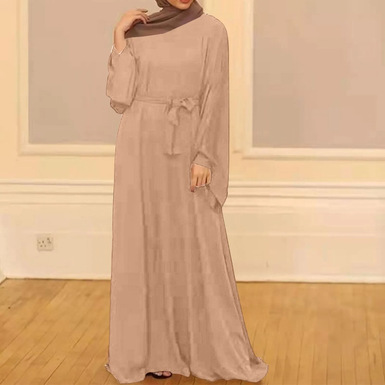 

Muslim Fashion Hijab Dubai Abaya Long Dresses Women With Sashes Islam Clothing Abaya African Dresses For Women Musulman Djellaba