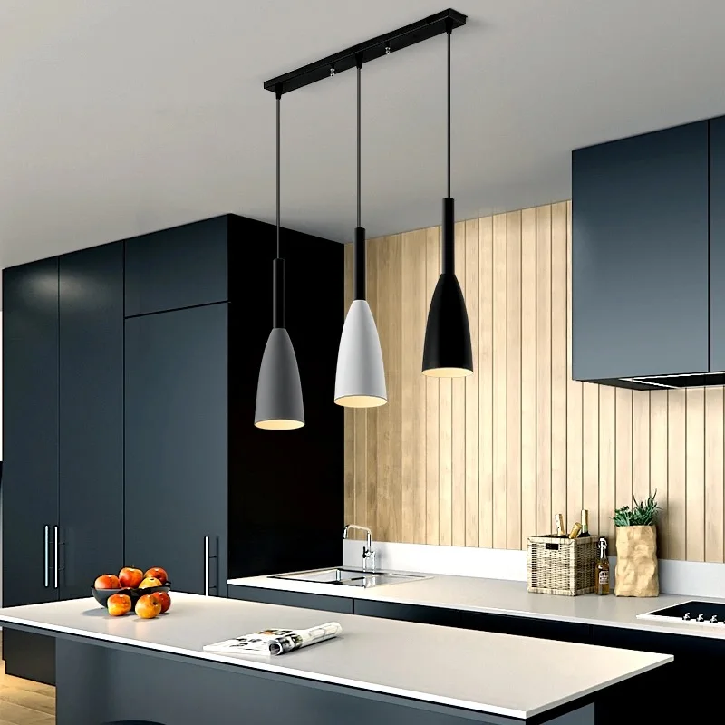 Modern 3 Pendant Light Nordic Minimalist Pendant Lights Over Dining Table Kitchen macaron Hanging Lamps Dining Room Coffee Light