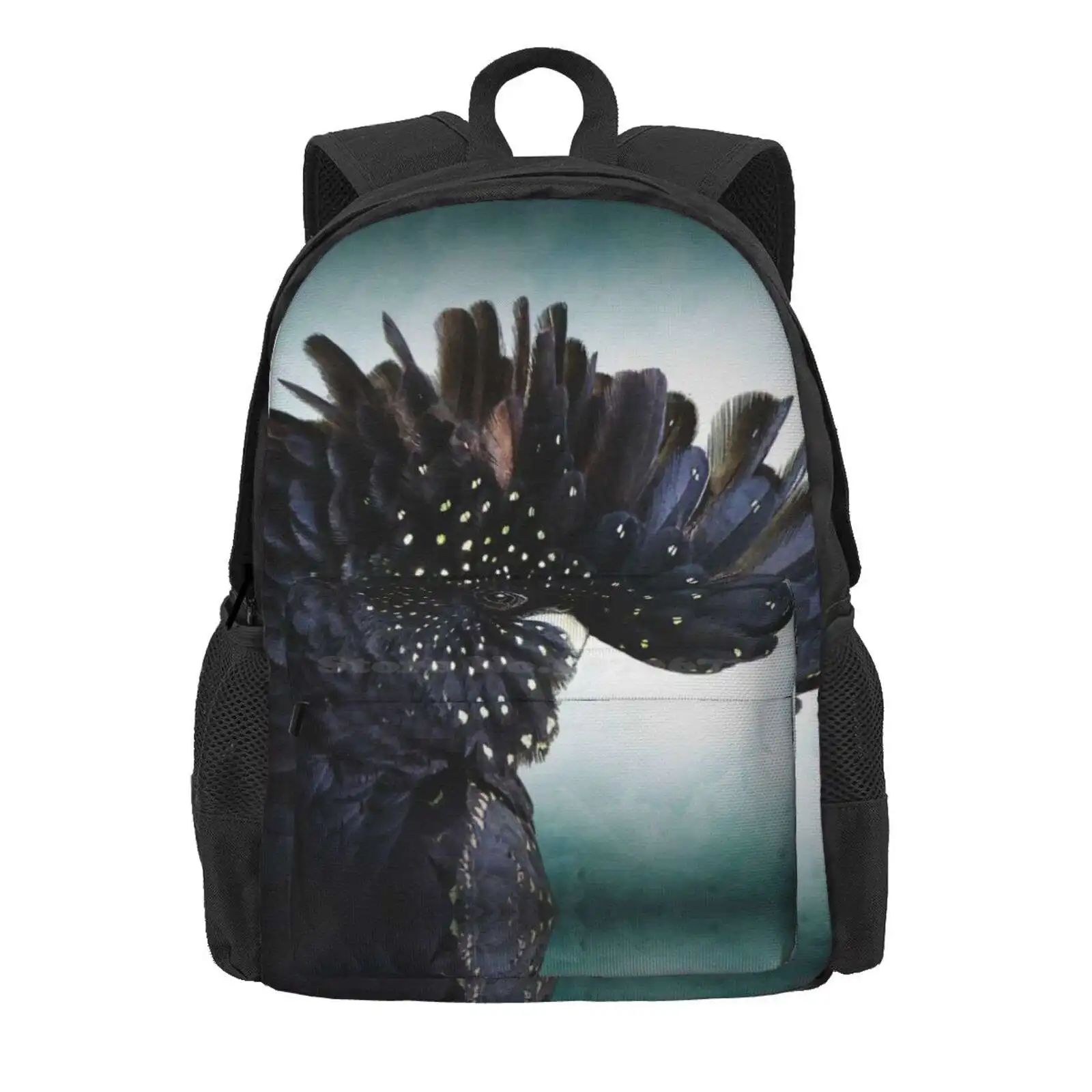 Red Tailed Black Cockatoo Bird Hot Sale Schoolbag Backpack Fashion Bags Red Tailed Black Cockatoo Australian Birds Portrait