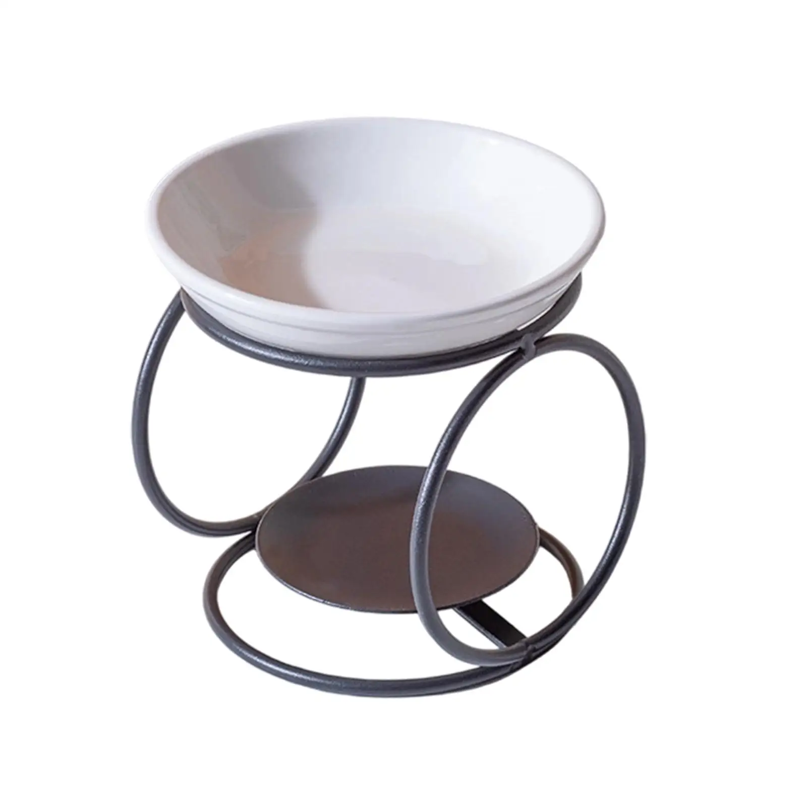 Ceramic Oil Burner Iron Frame Portable Fragrance Warmer Oil Melt Burner for Home Meditation Yoga SPA