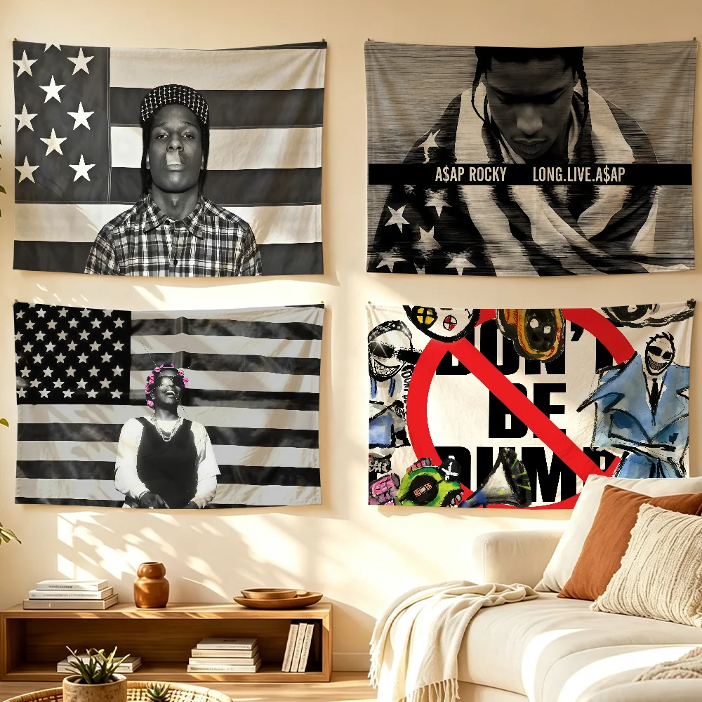 Rapper A-Asap R-Rocky Don't be Dumb flag Tapestry Room Decoration Wall Tapestry Hanging Aesthetic Bedrooms Advertising Banner
