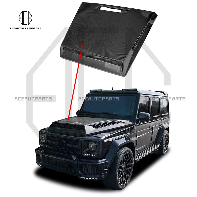 

Carbon Fiber Engine Hood Bannet Cover Vent B Style For Benz G-CLASS W463 G500 G550 G55 G63 AMG 2004- 2018