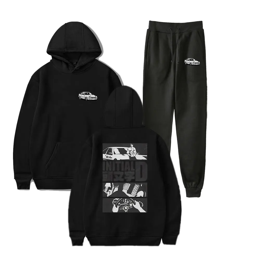 

Начальный D Винтаж 90-х годов Merch Комплект толстовок с капюшоном Брюки Пуловер из двух частей Мужчины Женщины