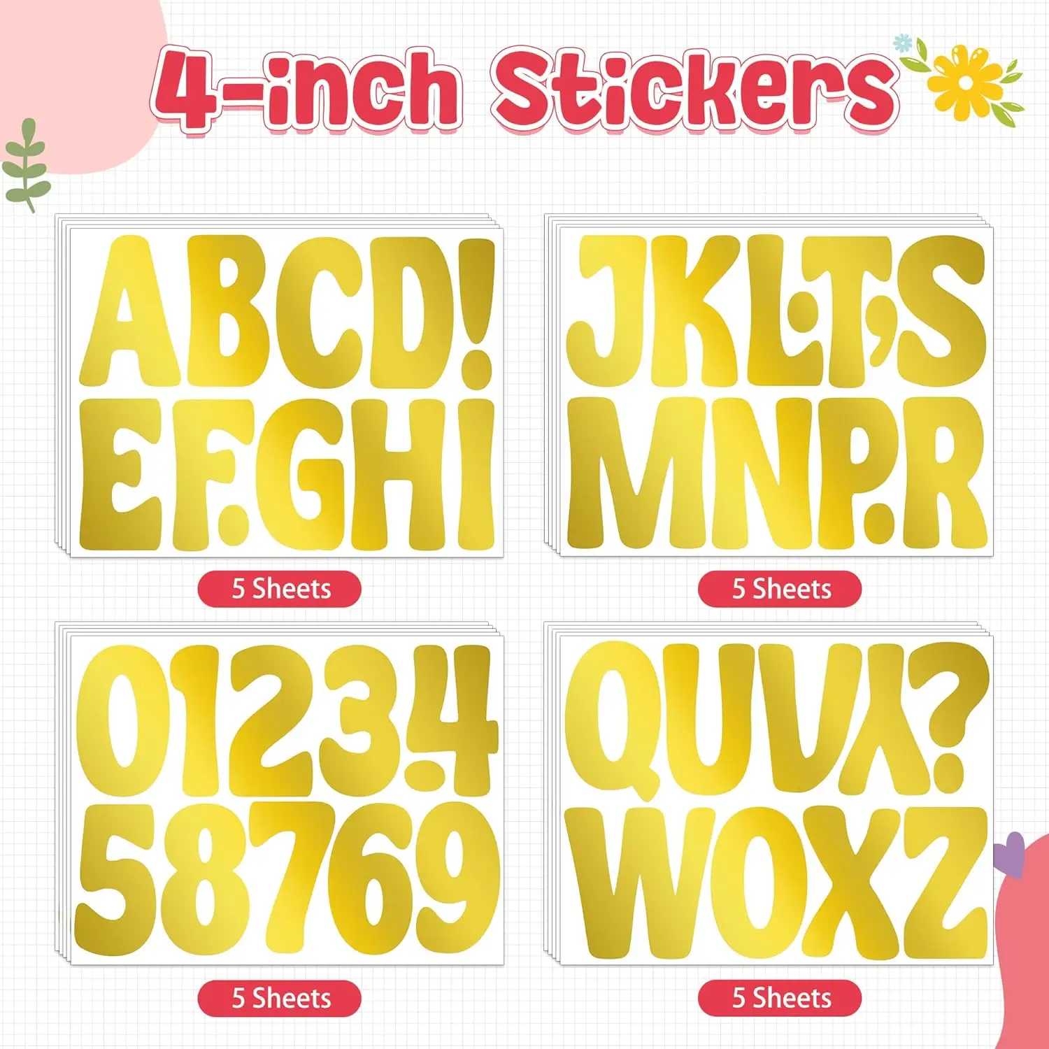 215 PCS Bulletin Board Letters 20 Sheets Letter Stickers Large Alphabet Stickers Vinyl Self-Adhesive Letters for Home School Dec