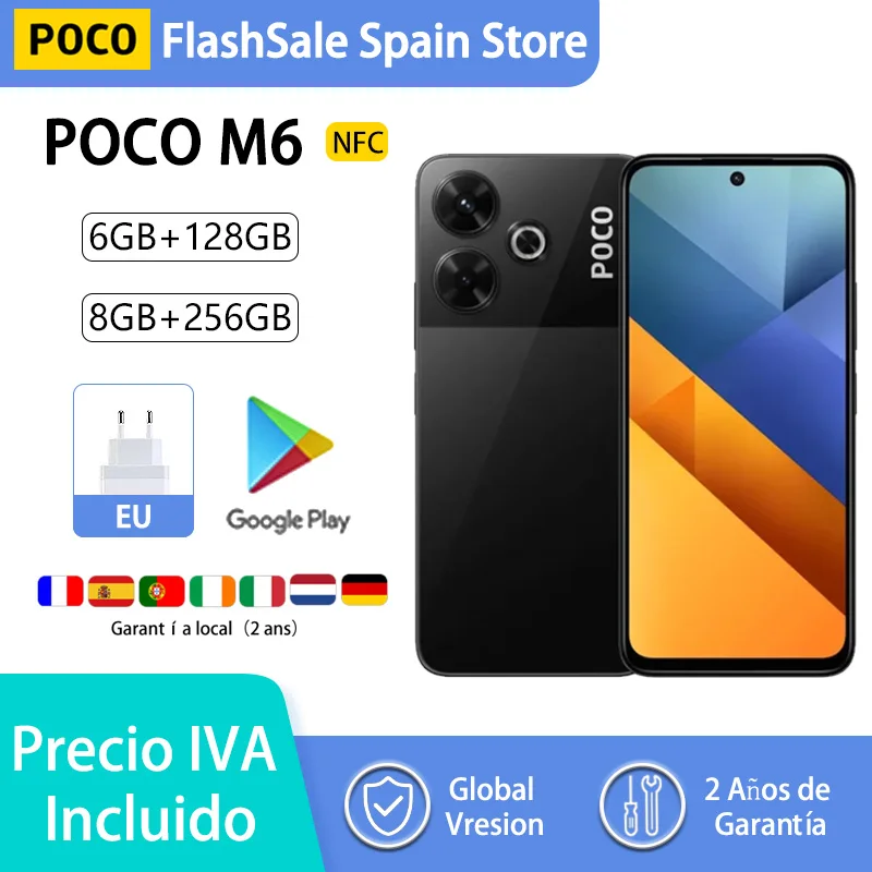 POCO M6,Smartphones,NFC,Helio G91-Ultra,33W Fast Charging,Massive 5030mAh Battery,108MP Camera,90Hz