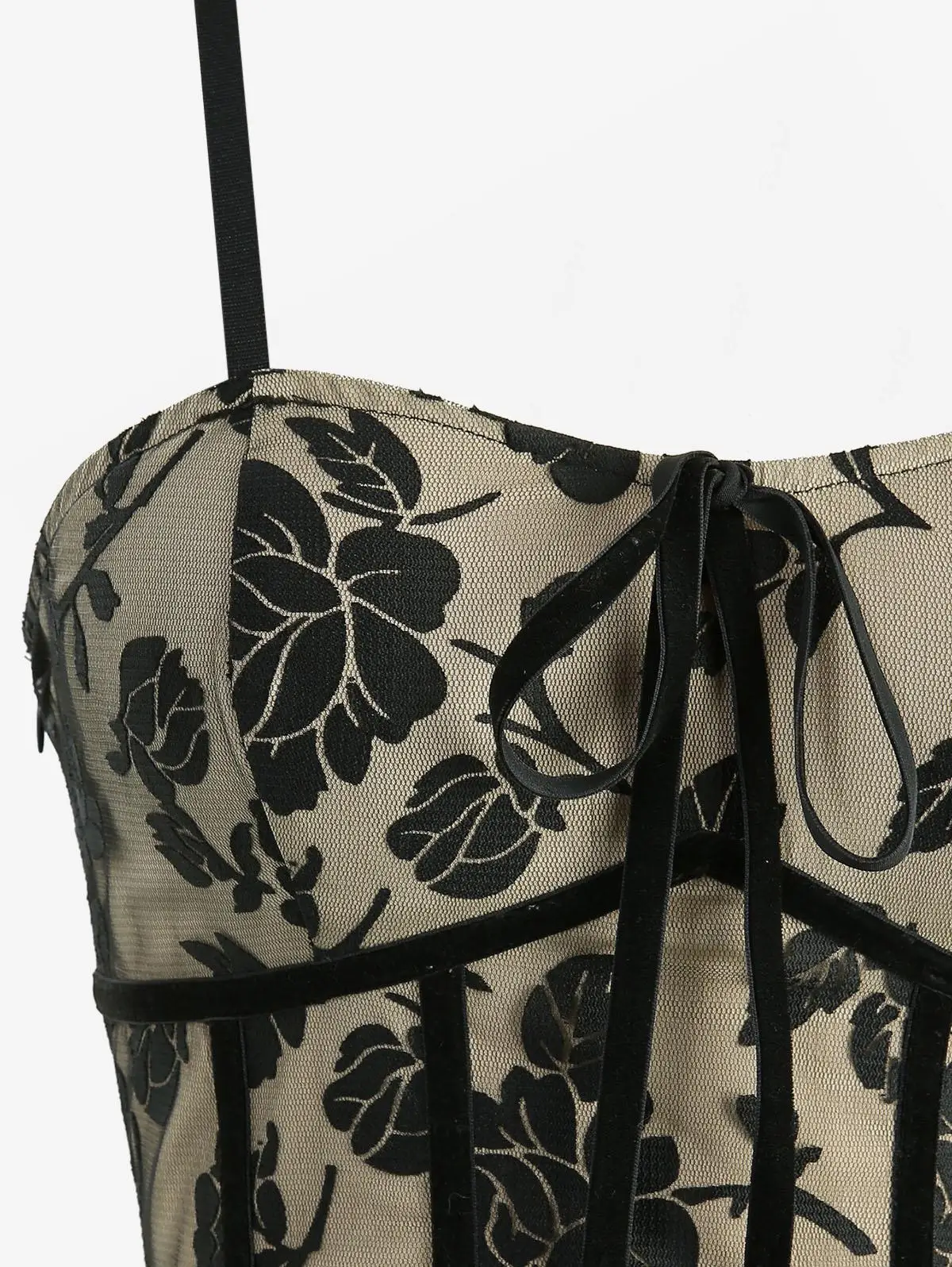 Abito a canotta a strati con sovrapposizione di pizzo floreale legato per cocktail e festa per ragazze, costume da indossare ogni giorno