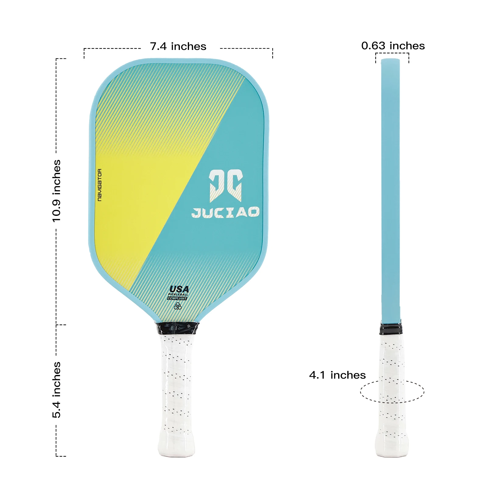 Pickleball Paddle سطح من ألياف الكربون (CFS) حبيبة عالية وتدور مع قلب قرص العسل من مادة البولي بروبيلين مقاس 16 مم مناسب للمبتدئين