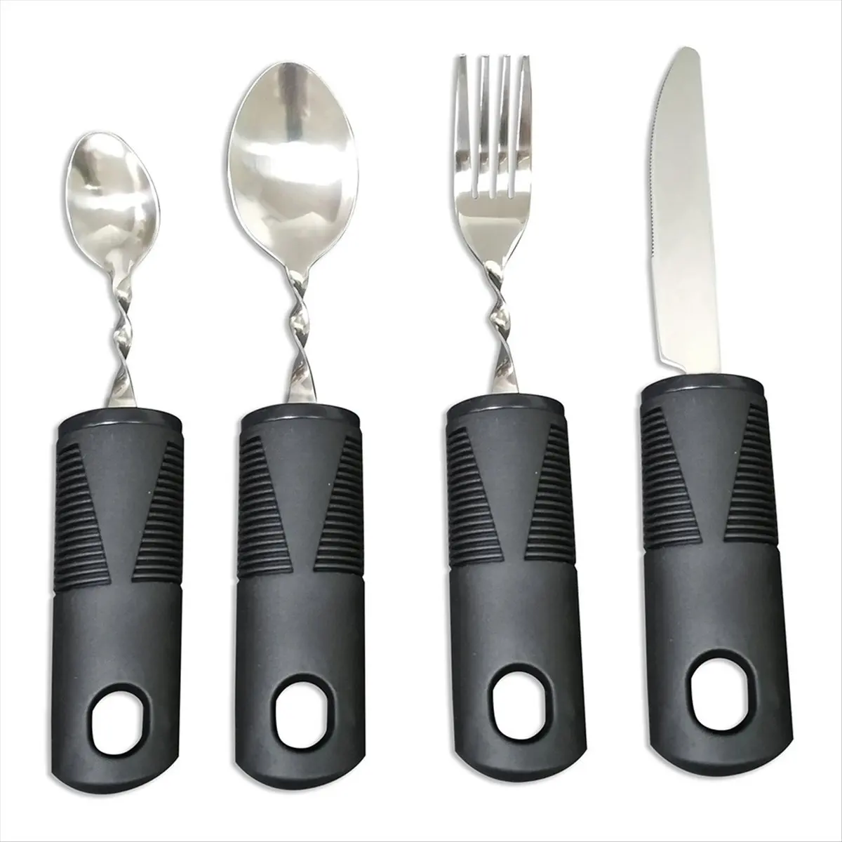 HITL 4pcs Bendable Cutlery Disabled Utensil Adult Weighted Utensils Elderly Built Adults Adaptive Tableware Gadgets