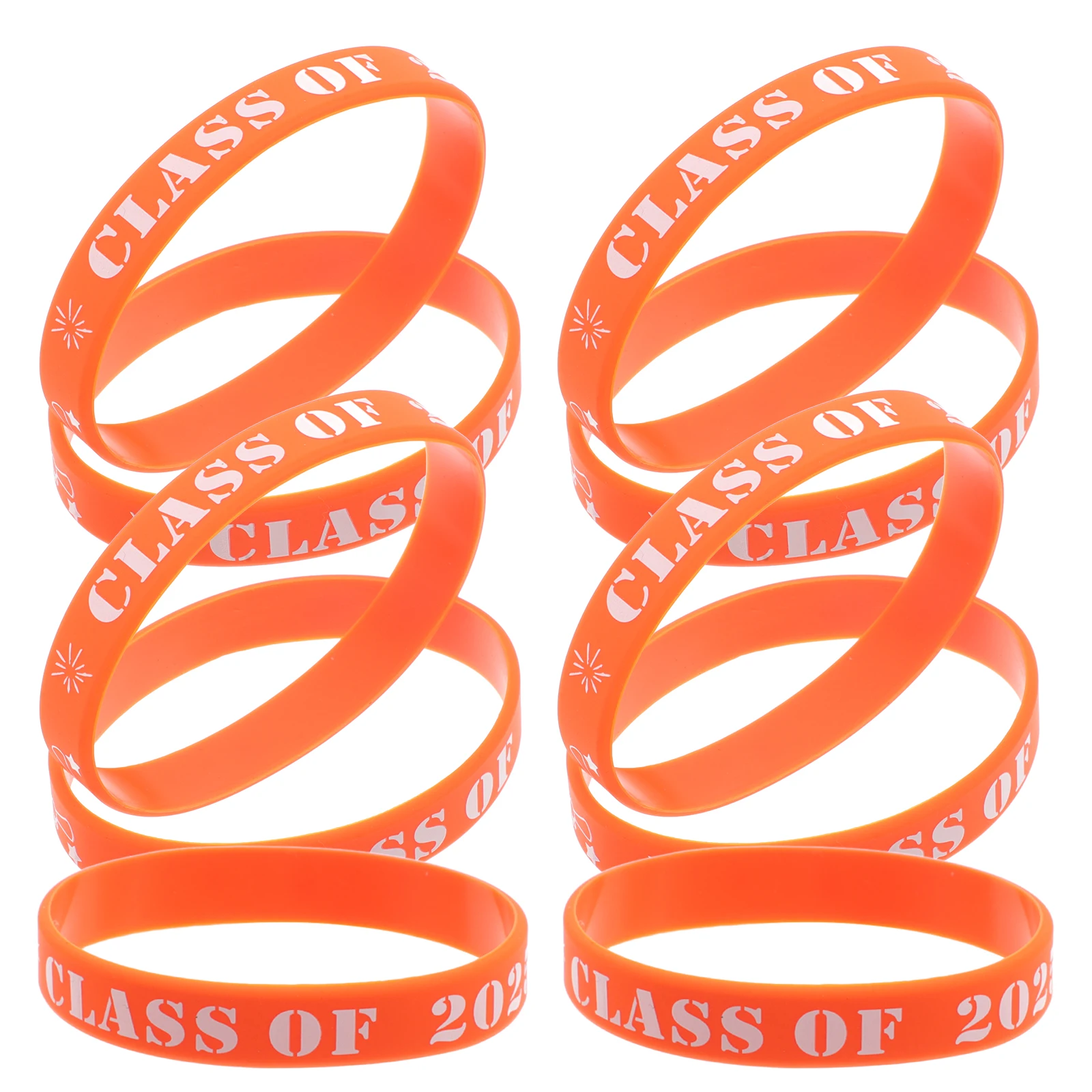 

10 шт. силиконовые браслеты на выпускной тематику, браслеты, класс 2025 года, школьные принадлежности для вечеринок, декоративный браслет