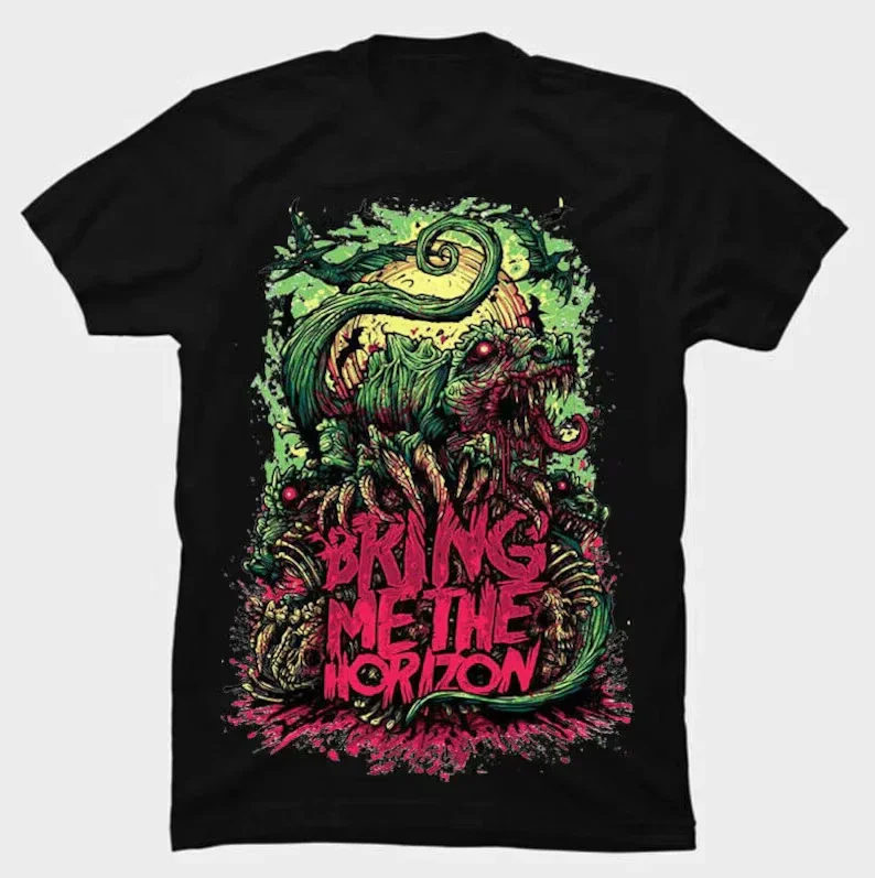 2026 Neues BMTH Bring Me The Horizon T-Shirt Mann Britische Rockband Y2K Baumwolle T-Shirts Sommer T-Shirt Muster Große Größe Kleidung