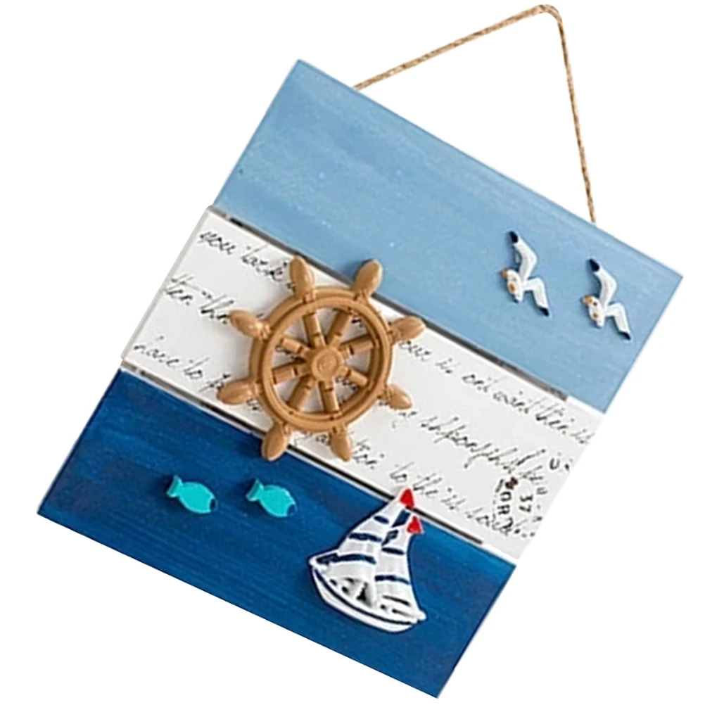 

Wooden Marine Sign Hanging Wall Decor Nautical Style Door Plaque Beach House Signs Home Decoration Mediterranean Theme